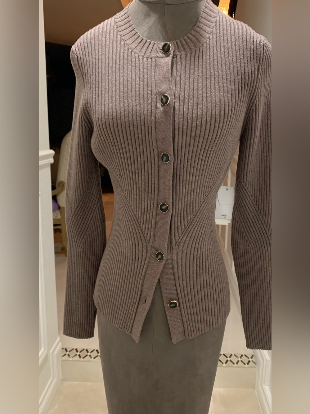 Reiss Tula Rib Cardigan Jacket Size L